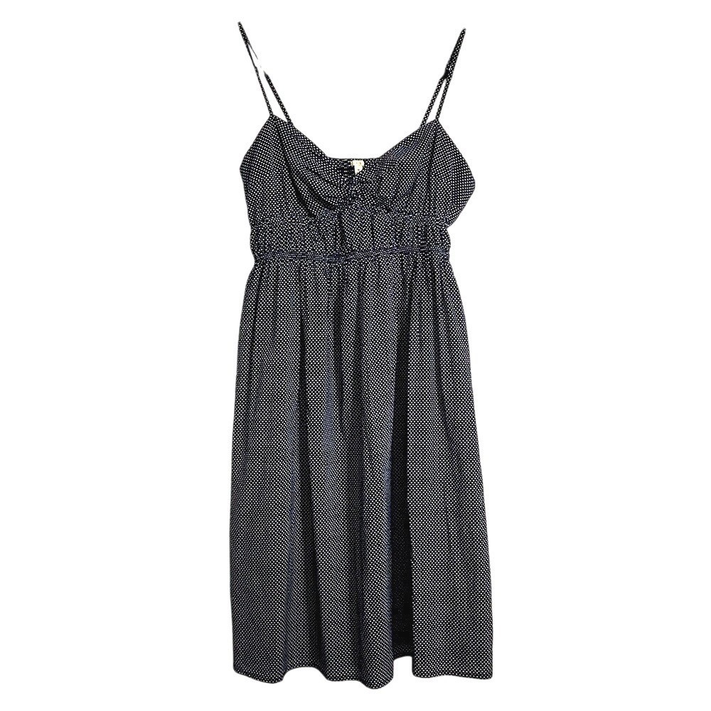 J. Crew 90s Y2K Babydoll Polka Dot Spaghetti Strap Dress Smocked Grunge Preppy